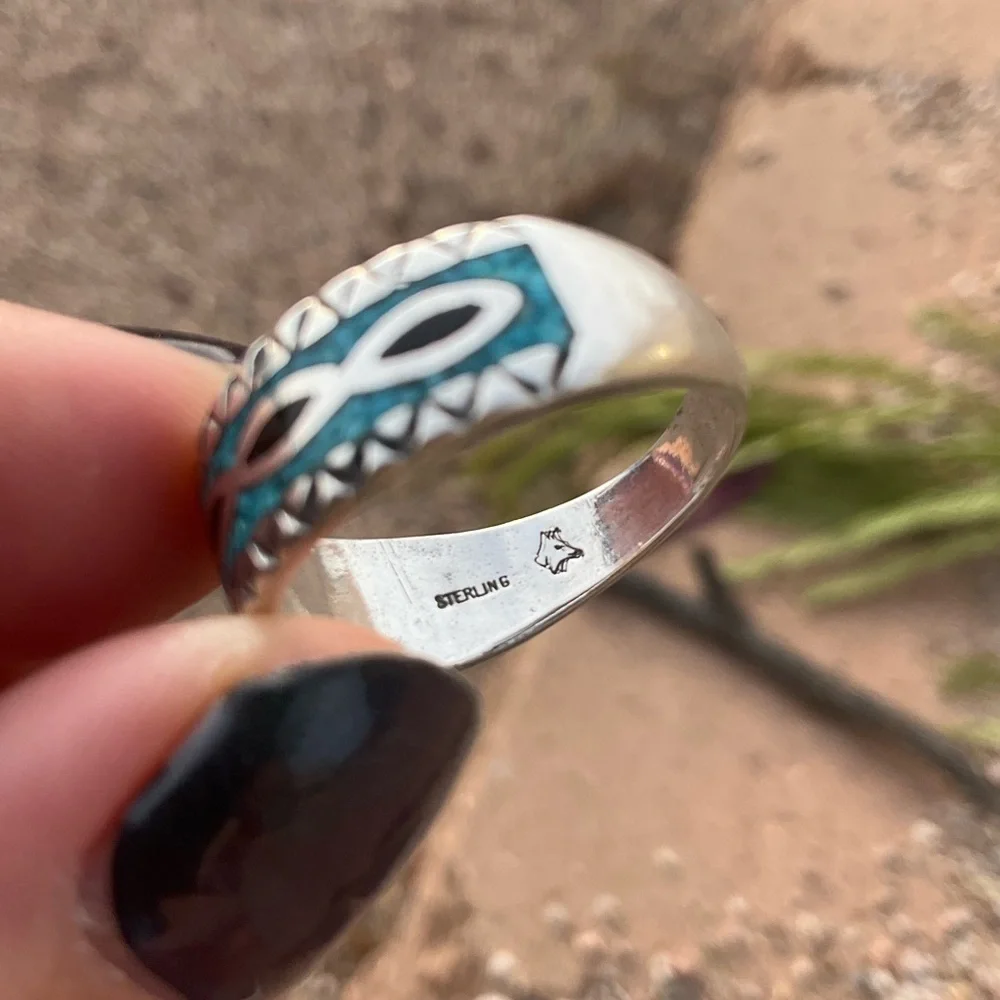 Native American Turquoise Band - Picture 5 of 7
